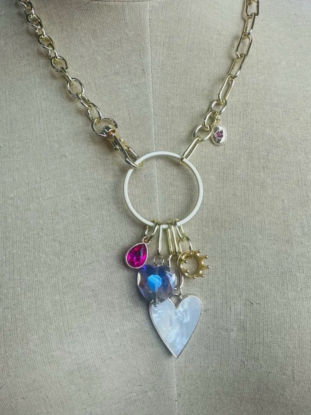 Gypsy Junk Royal Heart Charm Necklace